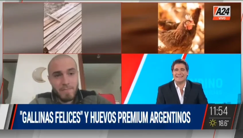 Nota realizada por el canal A24 a Granja Bonovo